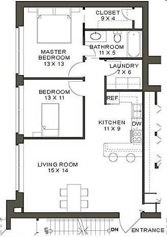 2BR/1BA - 257 Lafayette Center Lofts