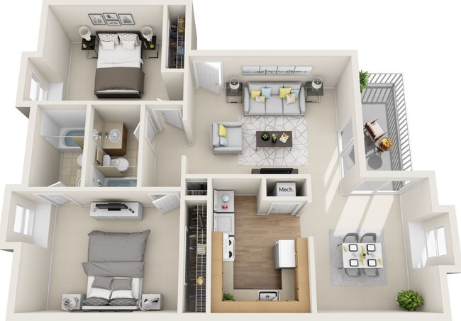 Floorplan - Mill House at East Cobb Apartment Homes