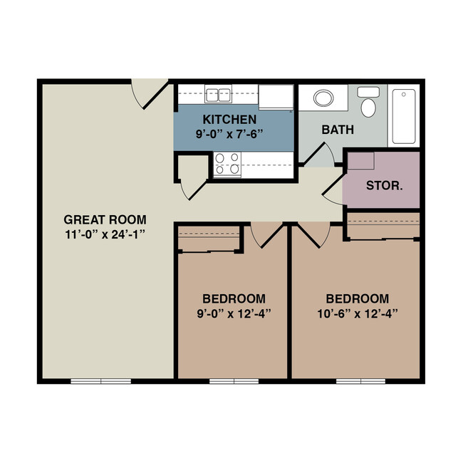 Floorplan - Old West Apartments