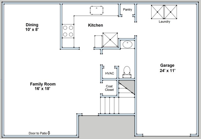 Downstairs Floorplan - 1414 Brockman Cir