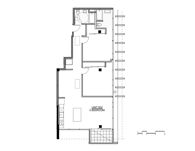 Two-Bedroom, Two-Bathroom 2D Floor Plan - The Fort