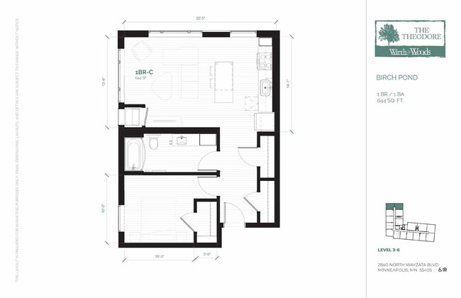 Floorplan - The Theodore Apartments 55+