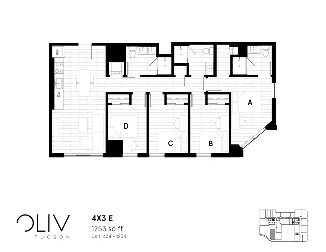 Four Bedroom Floor Plan - oLiv Tucson