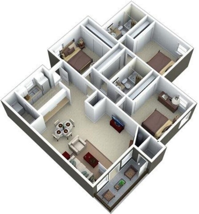 Floorplan - Bridge Creek Apartments
