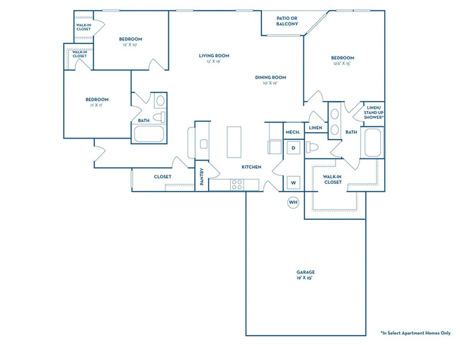 3 Bedroom | 2 Bath | 1586 SF | Attached Garage Available - The Delano at North Richland Hills Apartments