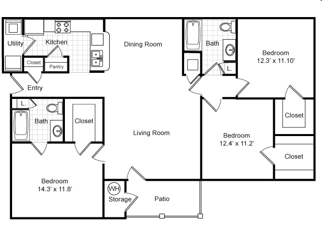 3BR/2BA - The Gables