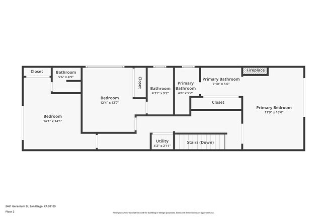 Second floor plan - 2461 Geranium St