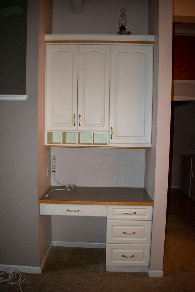 built in desk in living room - 122 N 11th St