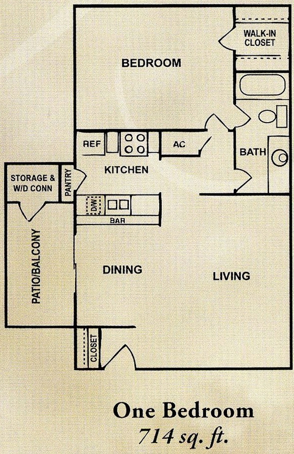 1BR/1BA - Forest Ridge Apartments