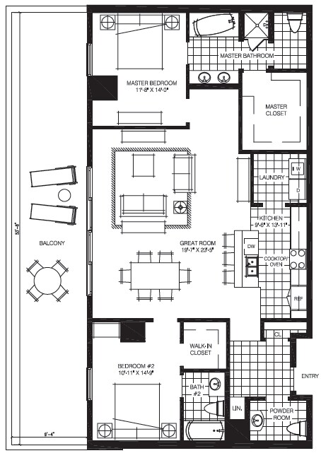2BR/2.5BA - The Mark