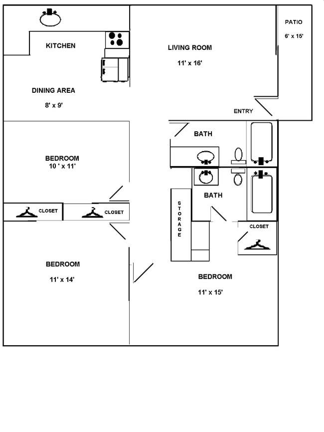 3BR/2BA - Blossom Hill Garden Apartments