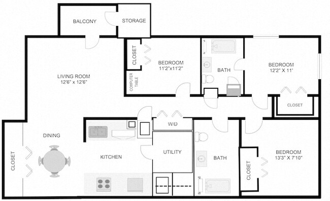 Floorplan - Marion Green Apartments