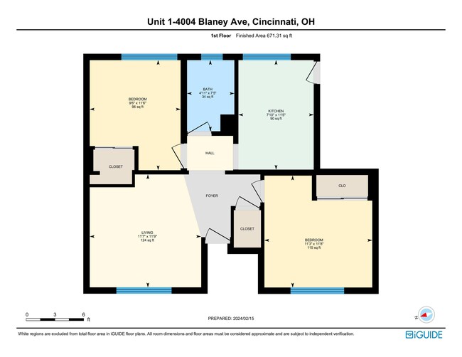 2x1 Floorplan - 4002-4013 Blaney Ave