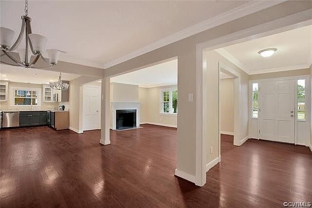 dining room looking at kitchen, living room and foyer - 8208 Chamberlayne Rd