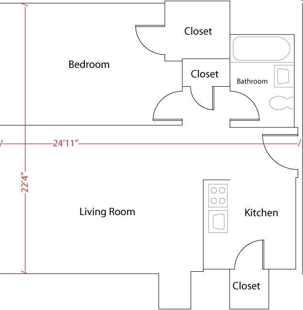 1BR/1BA - The Dakota