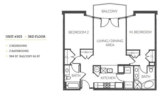 2BR/2BA - 3800 Lofts