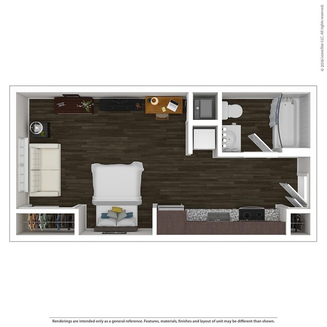 Studio Floorplan - Overlook at Notre Dame