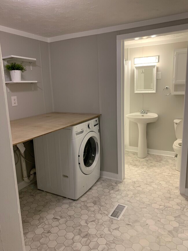 Laundry room with washer/dryer hookup (connects to bathroom, den, & 1st floor bedroom) - 166 Montague St