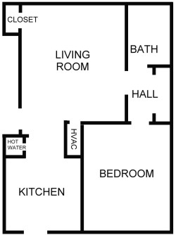 1BR/1BA - Appletree North and South