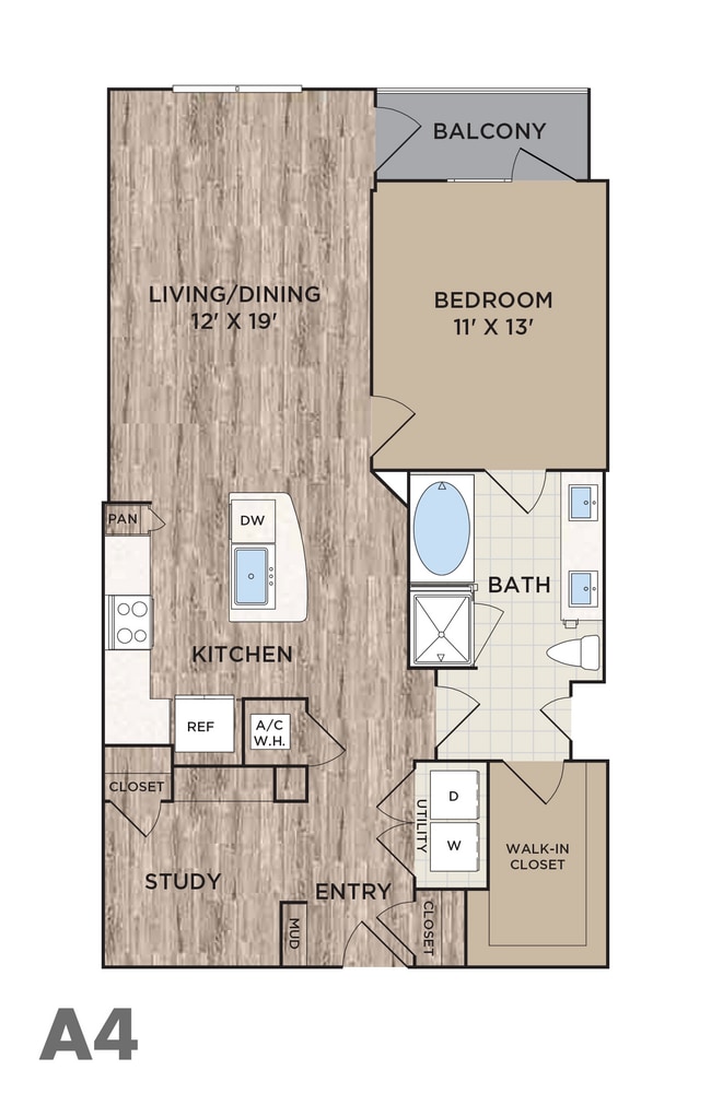 1 BED / 1 Bath + Study - The Westerly