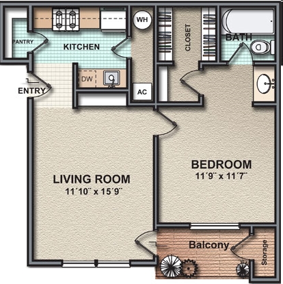 1BR/1BA - Park Trace Apartments