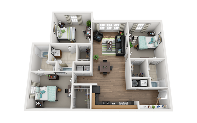 Mustang Village 3x3 Floor Plan - Mustang Village