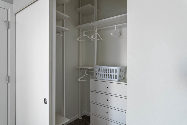 Walk In Bedroom Closet with Built Ins - 1323 Boren Ave