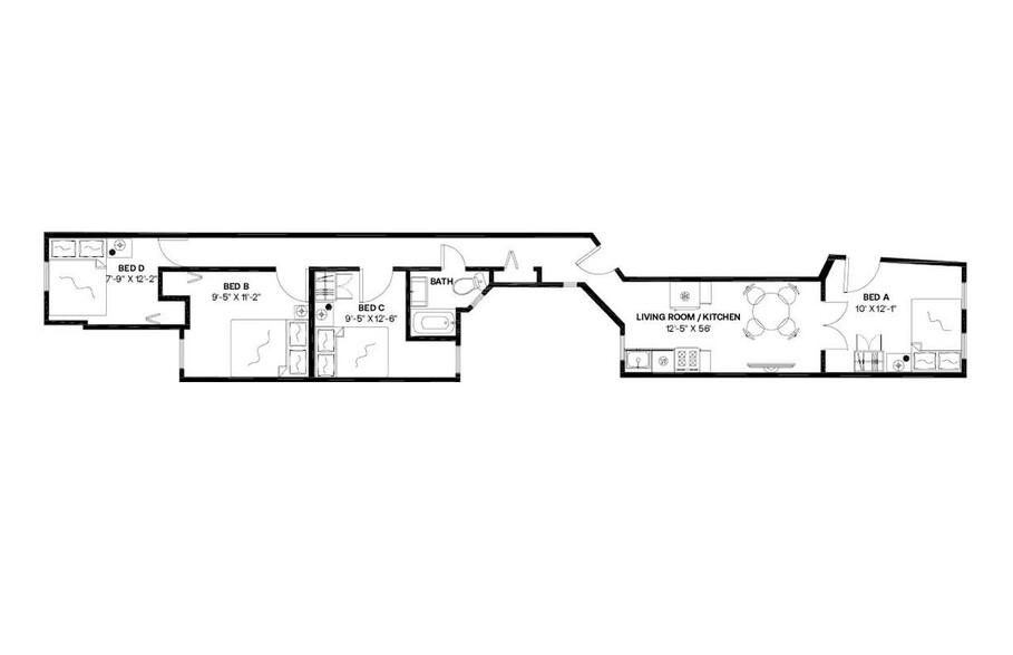 Building Photo - Private bedroom in 4 bed/1 bath Home