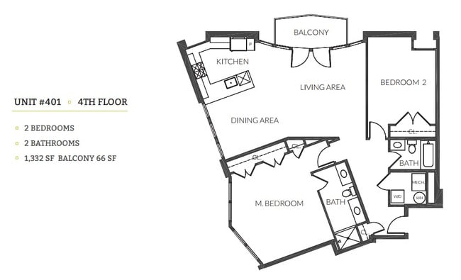 2BR/2BA - 3800 Lofts