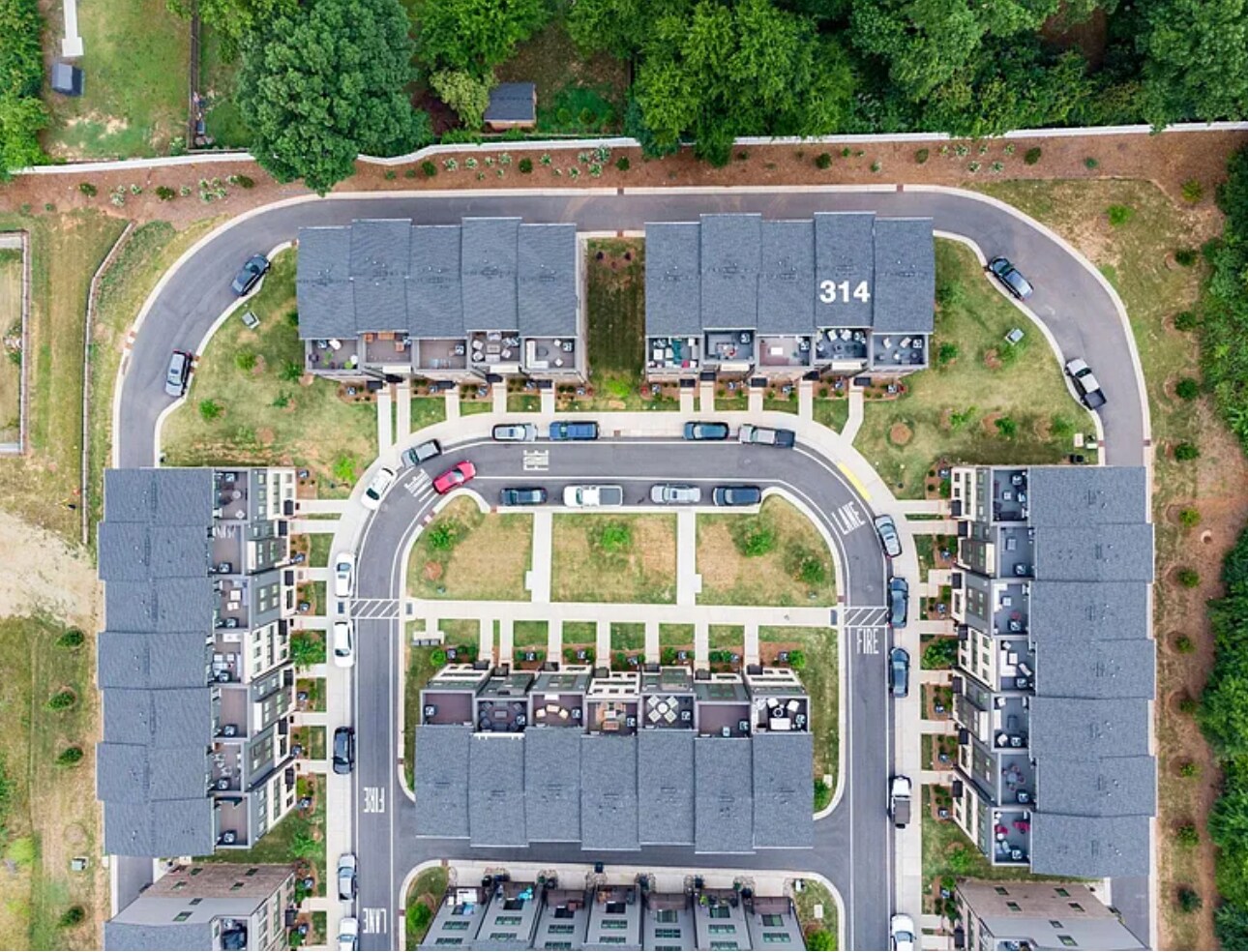 Easy in and out access in rear of community for privacy and views. - 314 Music Hall Way