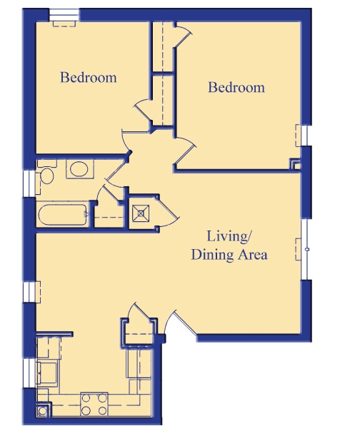 2BR/1BA - Portside Apartments