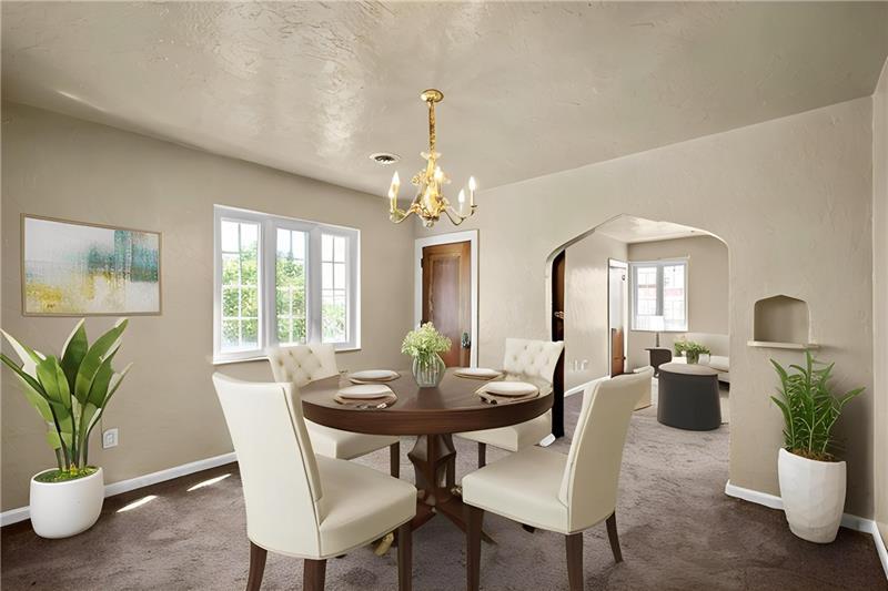 Virtually staged Dining Room - 433 Winterhill St