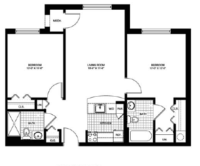 2BR/2BA - Ring House- Senior Apartments