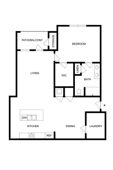 One bedroom floorplan 1,172 Sq. Ft. - Retreat at Stuart Crossing