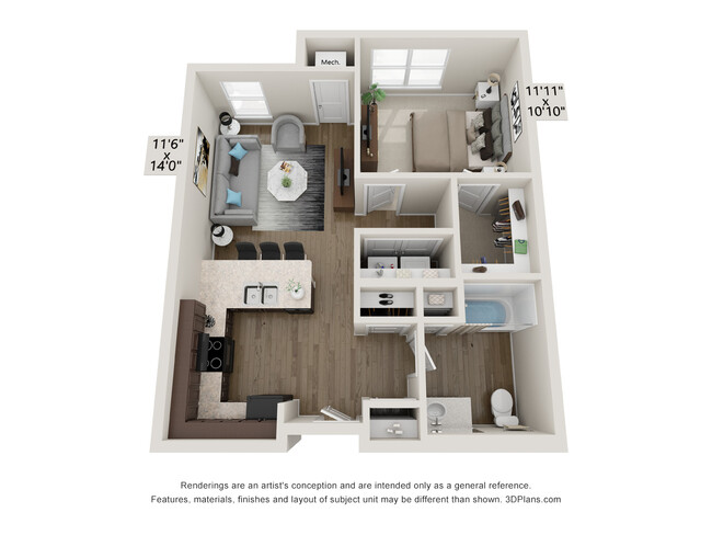 1 Bedroom - Secor Senior Lofts I & II