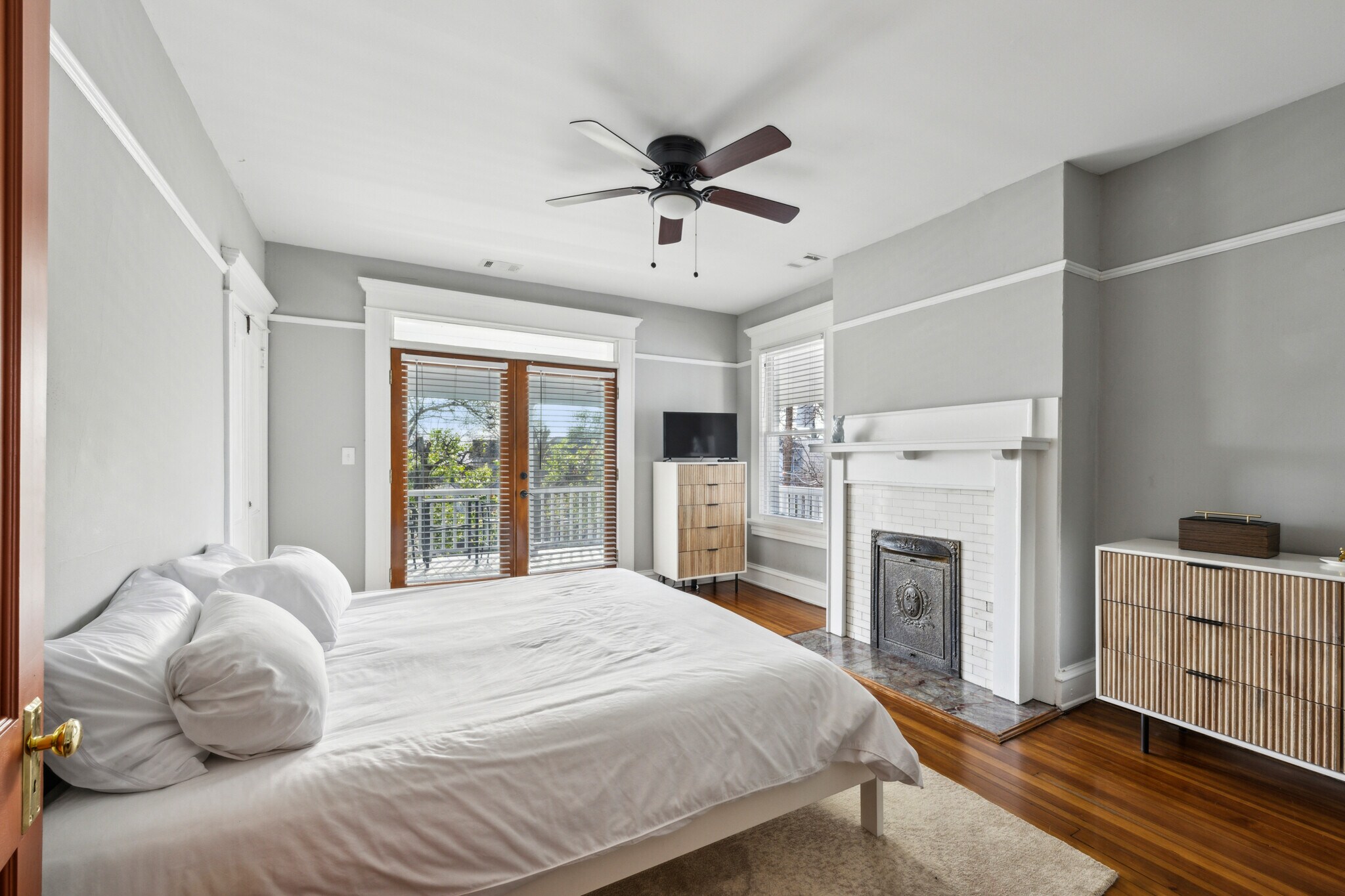 Bedroom 2 which has double french doors that open to the large front porch - 1118 Colquitt Ave NE