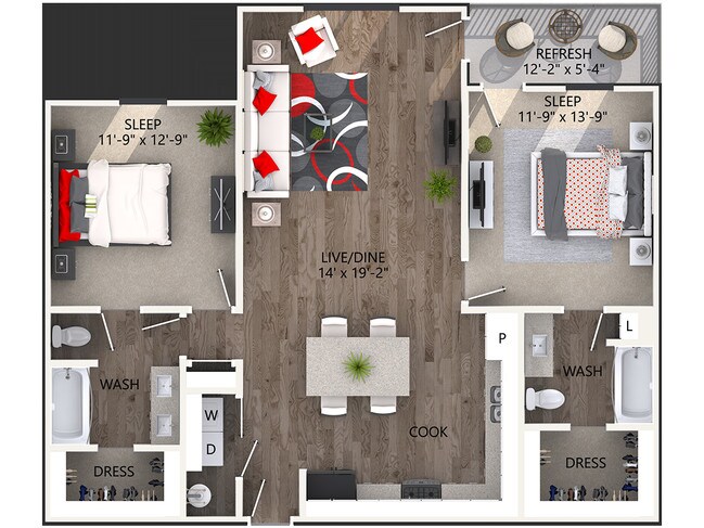 Floorplan - Reatta Ranch Apartments