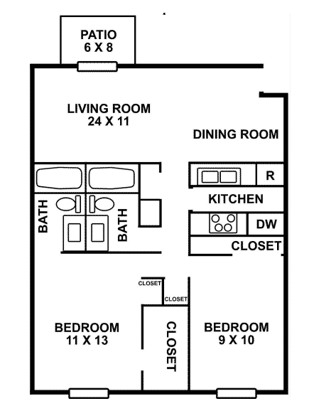 2 Bedroom, 2Bath - Willow Tree Apartments