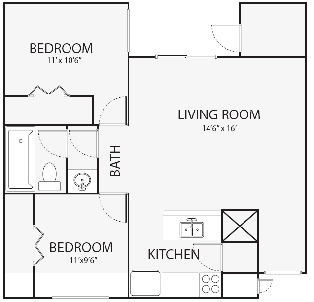 2BR/1BA - The Willows