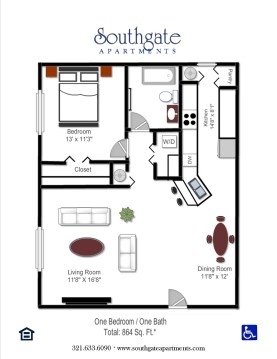 1BR/1BA - Southgate Apartments