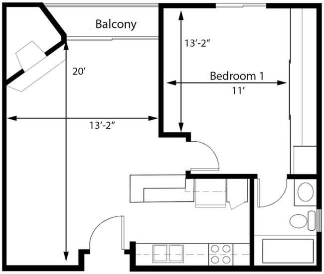 Floorplan - Midvale Towers