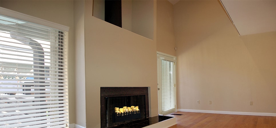 fireplace with open design - 8710 Park Ln