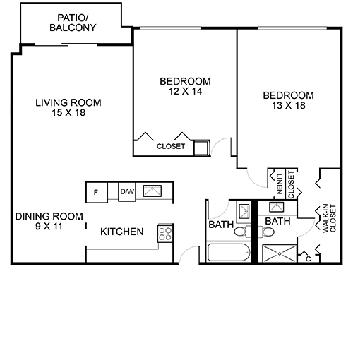 Floorplan - Yorktown Apartment Homes