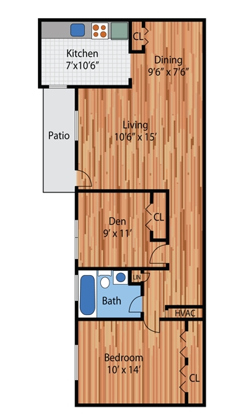 1BR/1BA - Overbrook Apartments