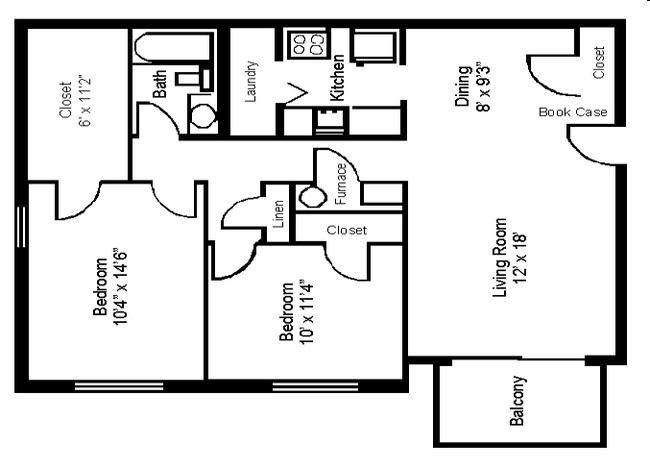 Sycamore - 2 Bedroom, 1 Bath (W/D Conn.) - Montana Valley