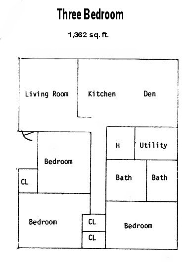 Park Terrace - Three Bedroom - Park Terrace & Tower Arms Apartments