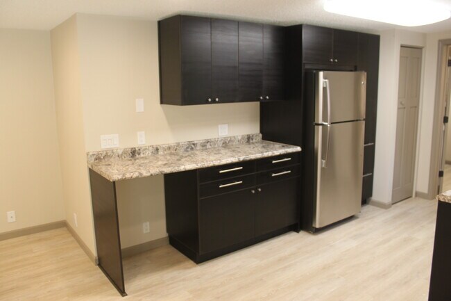 Kitchen Counters, Cabinets, Reftrigerator - 1109 5th Ave S