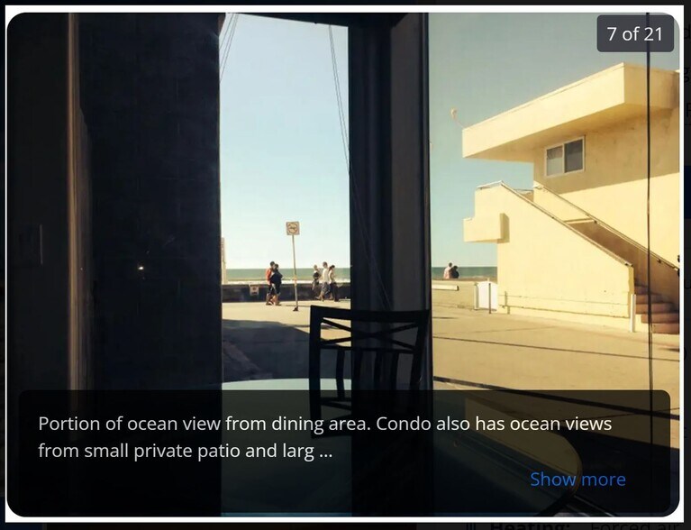 Sit down views of ocean, beach and boardwalk from dining area - 3990 Strandway