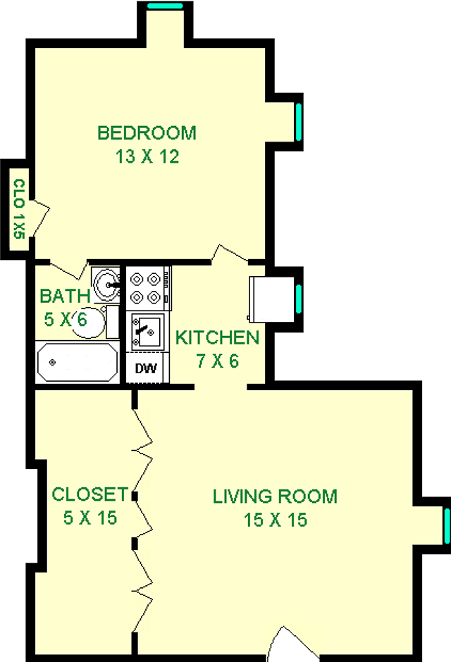 Honeysuckle One Bedroom Floorplan - Nevilletree