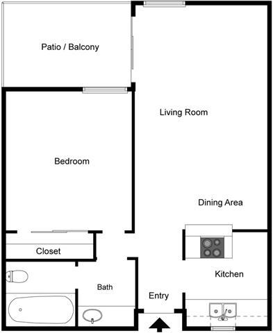 Floorplan - Los Arbolitos Huntington Beach Apartments